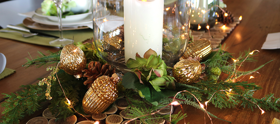 fresh forest christmas table centerpiece