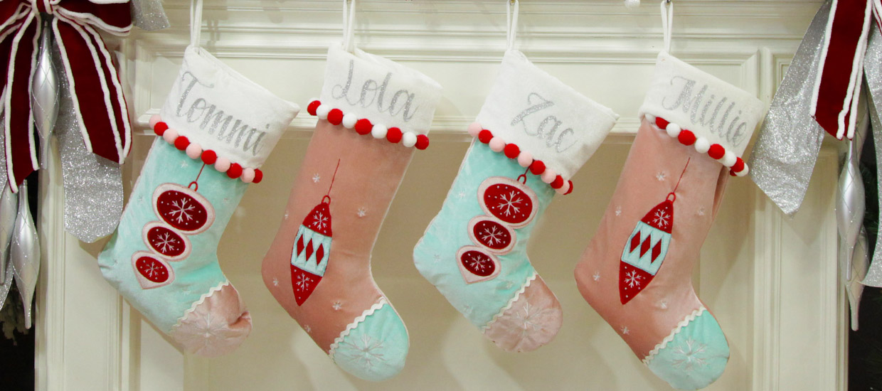 Peppermint Christmas Personalised Stockings