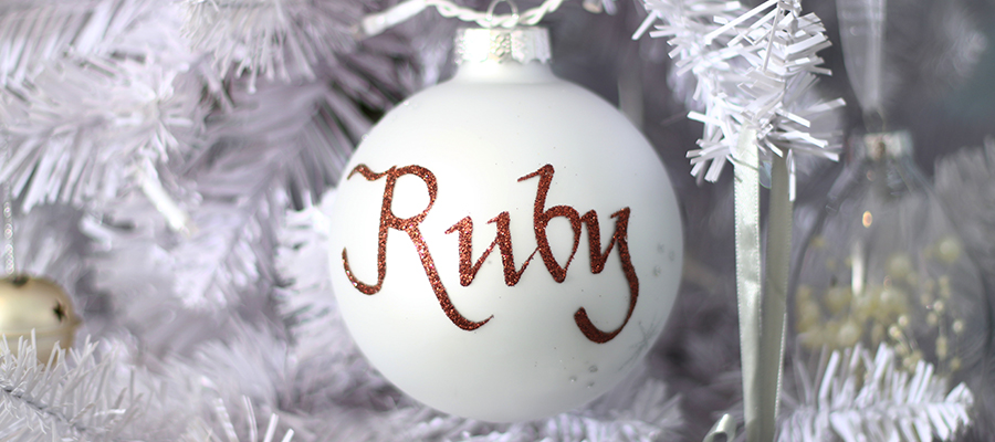 pastels and pearls christmas personalised bauble