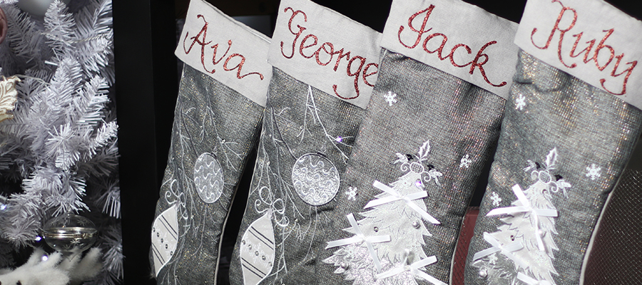 pastels and pearls christmas personalised stockings