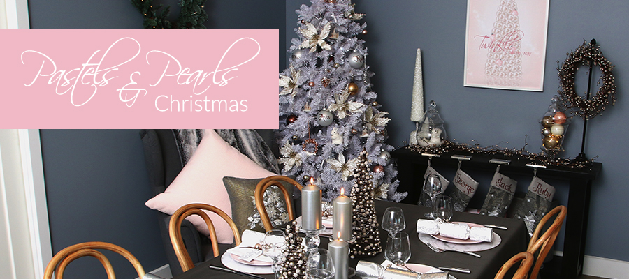 pastels and pearls christmas theme