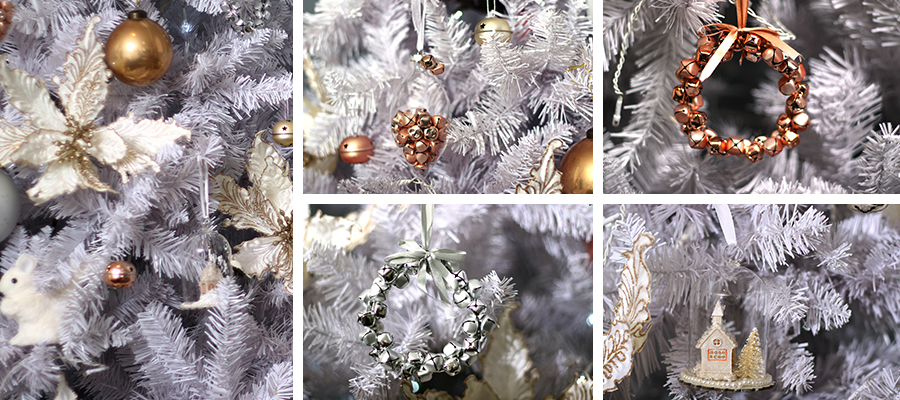 pastels and pearls christmas tree decorations