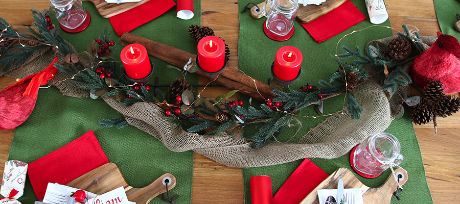 rustic christmas table styling