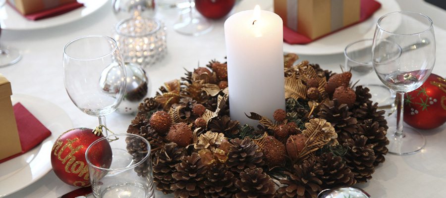 christmas wreath table centrepiece