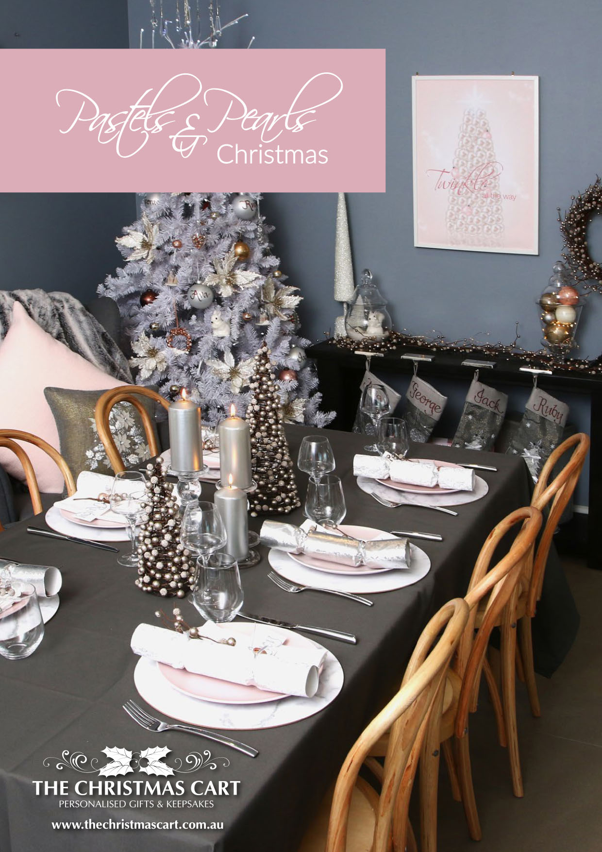 Pastels and Pearls Christmas Decorating Lookbook