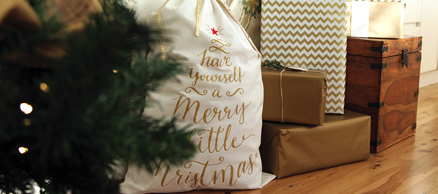 merry little christmas santa sack