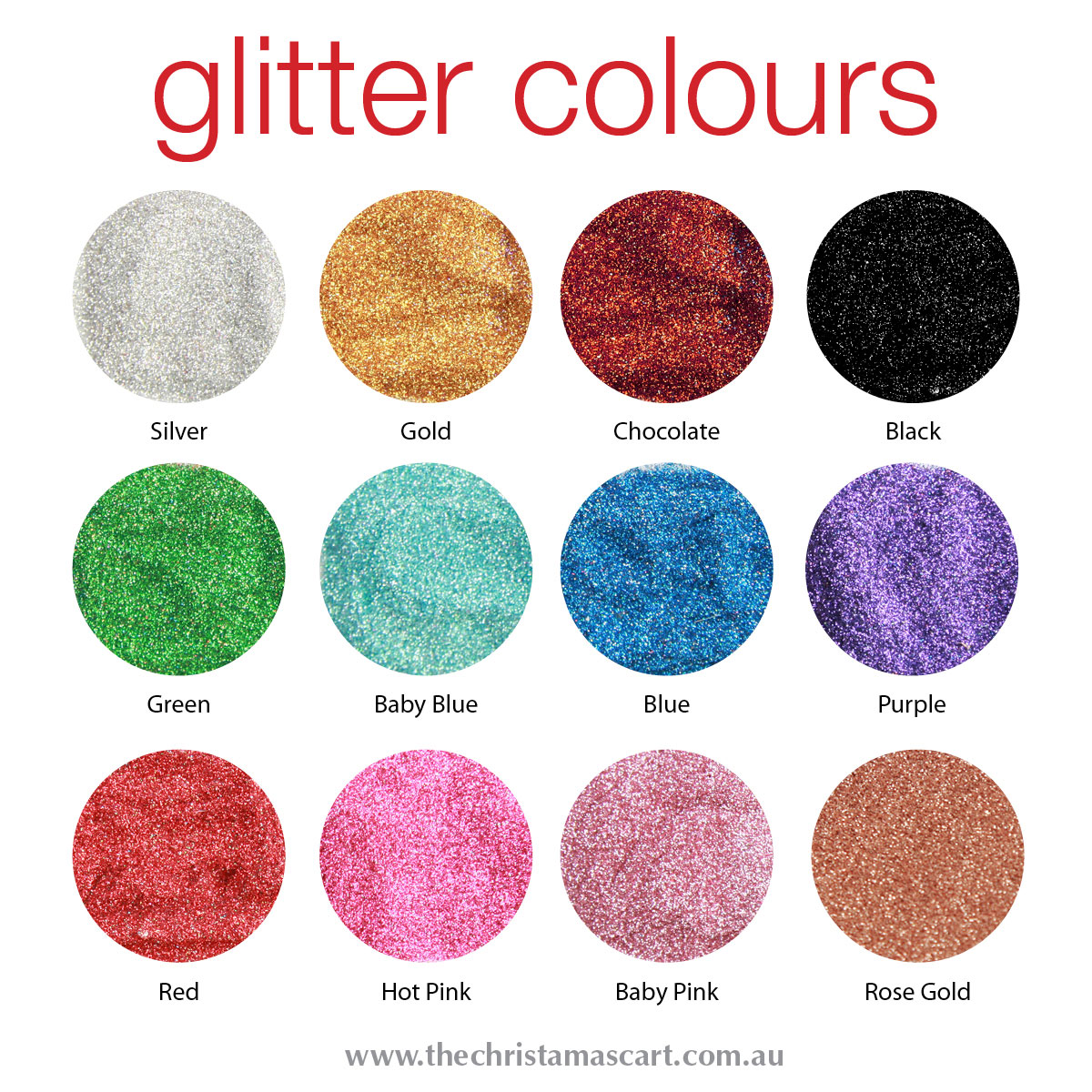 Glitter Colour Options